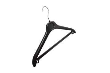 Shaped hanger with bar